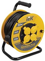 Удлинитель на катушке с заземлением IEK Industrial Plus 4х50м 16А 3500Вт IP44 картинка 